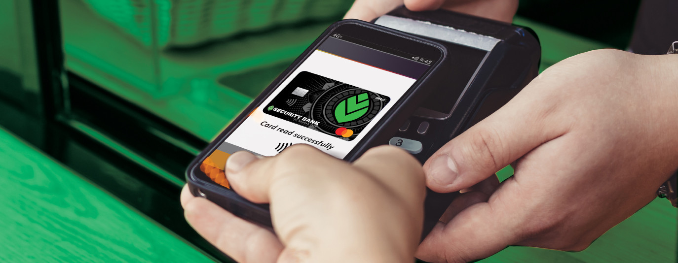 digital wallet with cell phone graphic